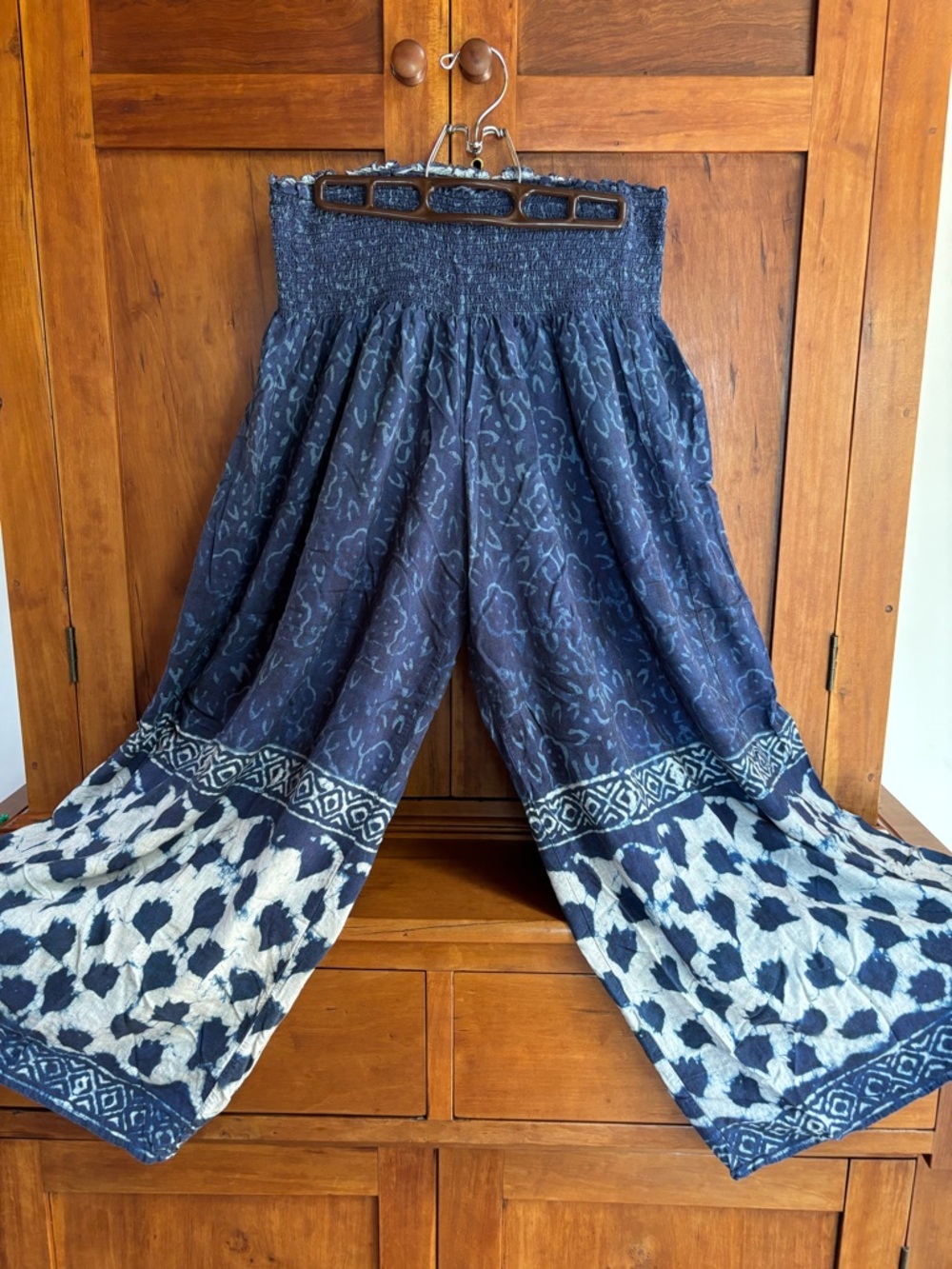 NATURAL LIFE Blue Smocked Waist Jeggings